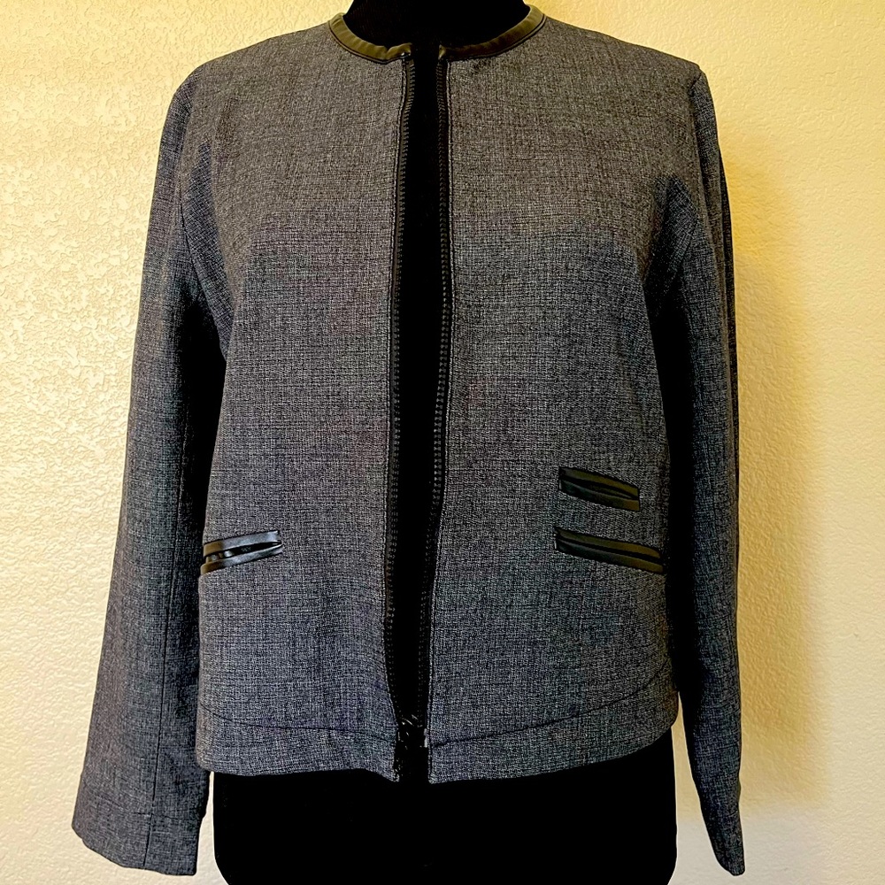 GAP women’s jacket size Medium - black  with faux leather detail. Like new.